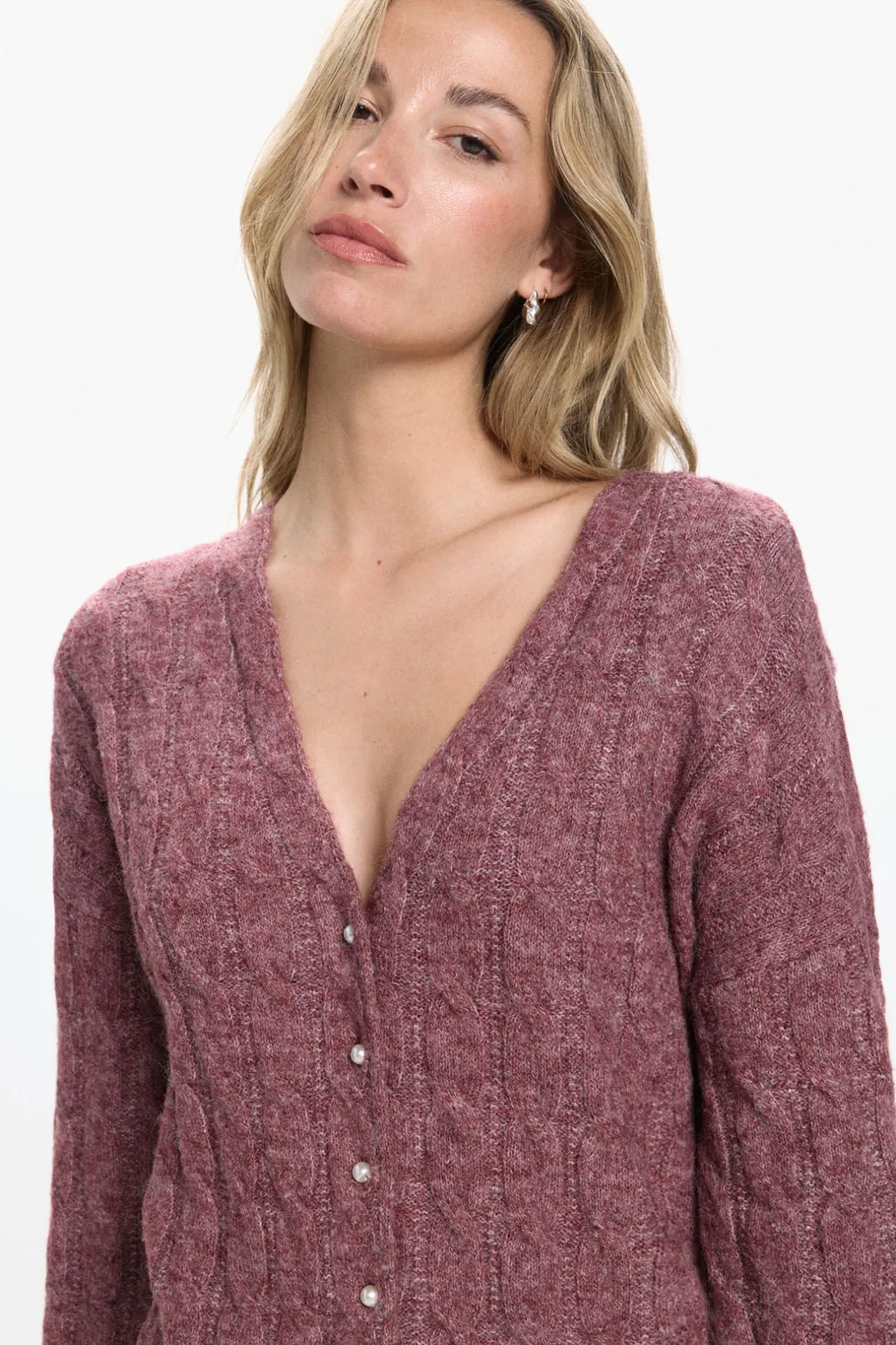 Vero Moda Cárdigan botones perla Rosa Outlet