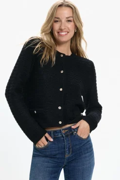 Vero Moda Cárdigan botones plateados Negro Hot