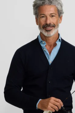 Silbon Cárdigan classic Azul marino Sale