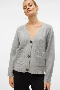 Vero Moda Cárdigan con bolsillos Gris Best