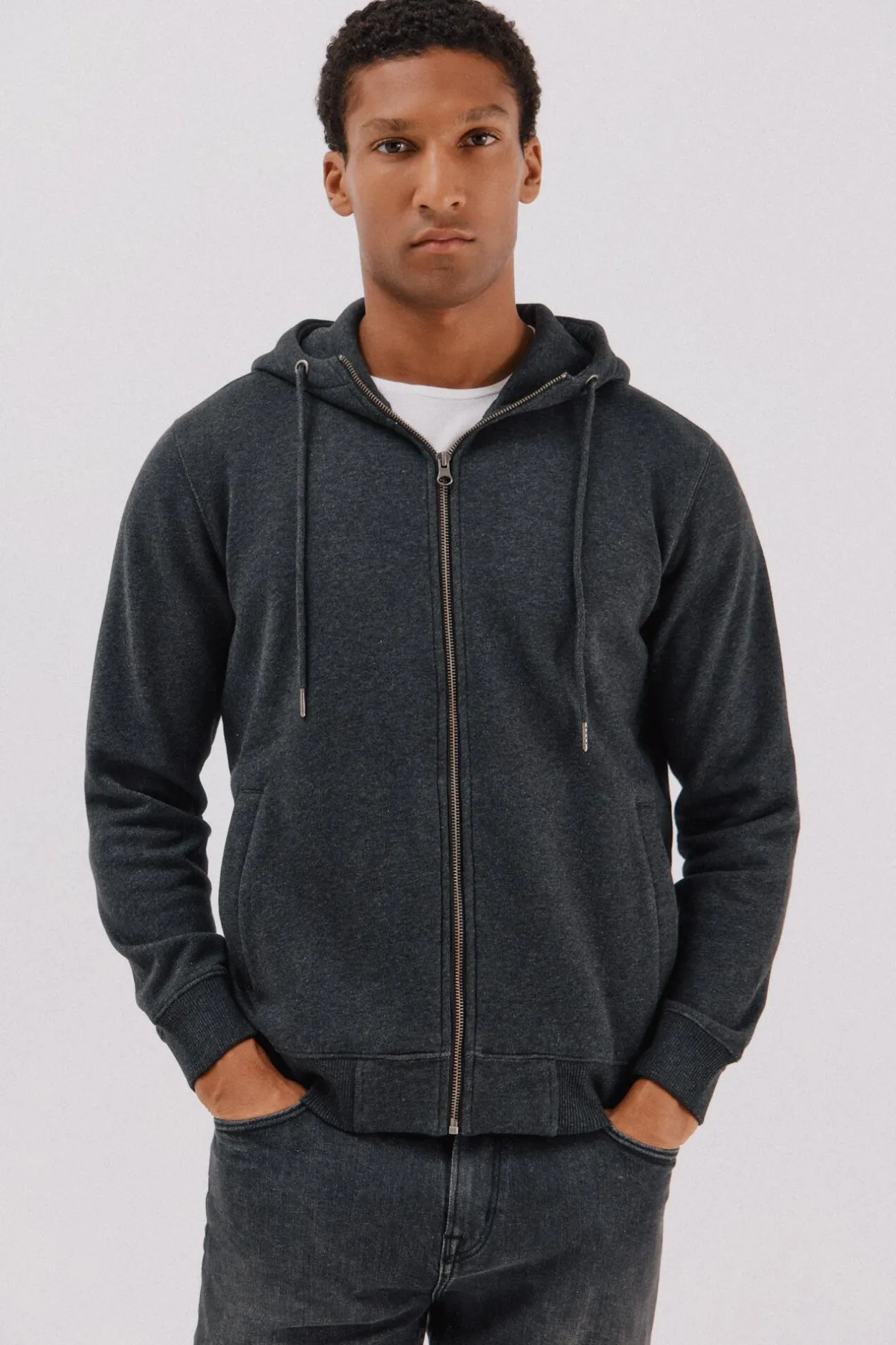 Cortefiel Cárdigan con capucha Gris New