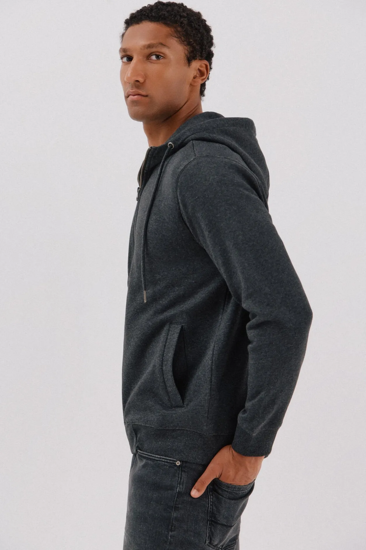 Cortefiel Cárdigan con capucha Gris New