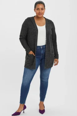 Vero Moda Curve Cárdigan con capucha talla grande Negro Discount