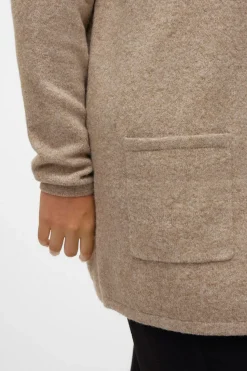 Vero Moda Curve Cárdigan con capucha talla grande Marr&oacute;n Sale