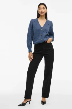 Vila Cárdigan con perlas de punto Azul Online