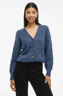 Vila Cárdigan con perlas de punto Azul Online