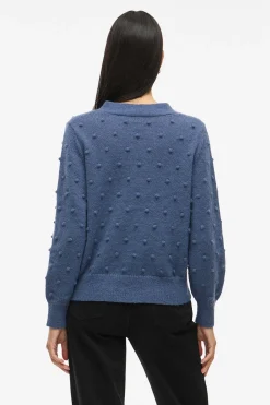 Vila Cárdigan con perlas de punto Azul Online