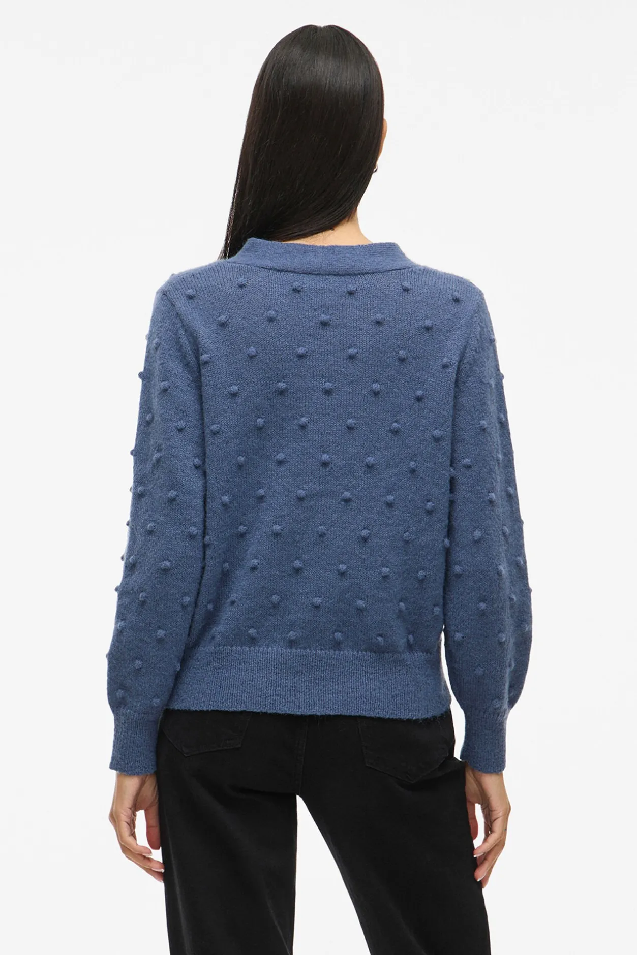 Vila Cárdigan con perlas de punto Azul Online