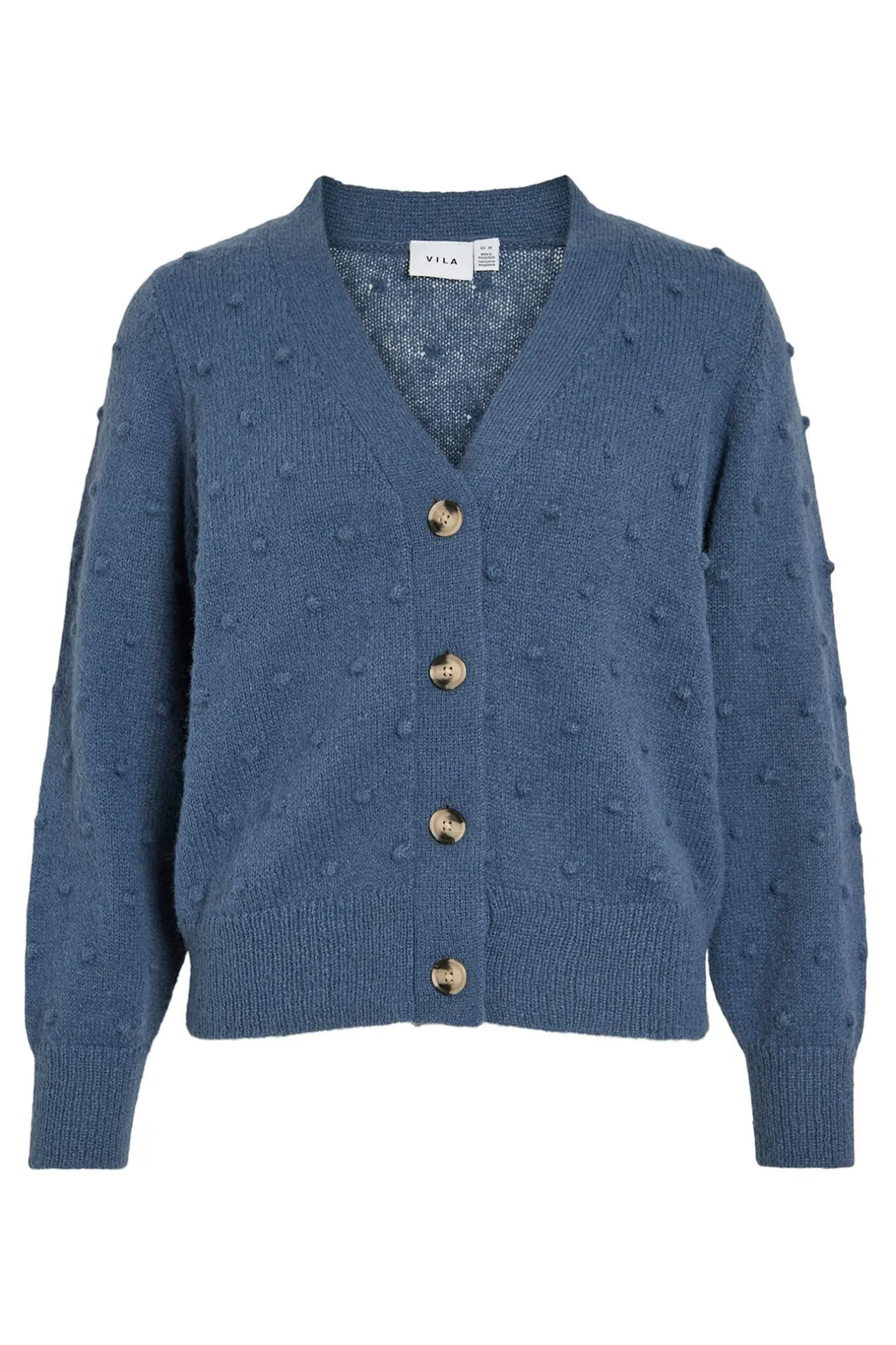 Vila Cárdigan con perlas de punto Azul Online