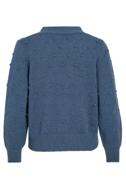 Vila Cárdigan con perlas de punto Azul Online