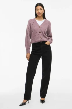 Vila Cárdigan con perlas de punto Rosa Clearance