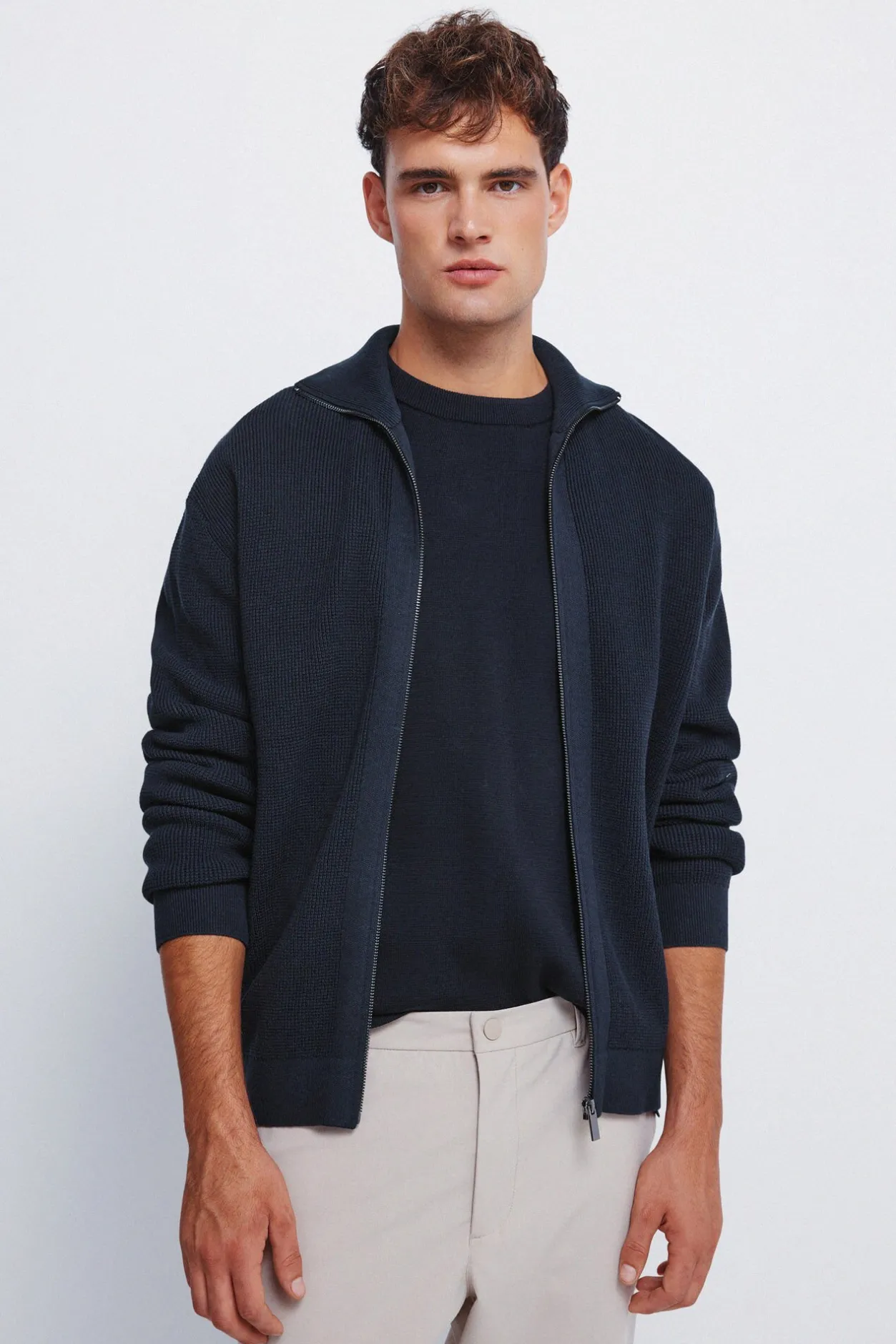 Springfield Cárdigan cremallera azul Best