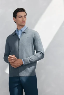 Pedro del Hierro Cárdigan cremallera Gris Online