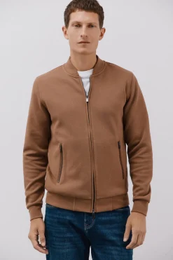Cortefiel Cárdigan cuello bomber Beige Outlet