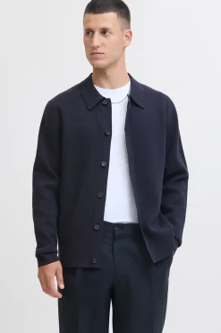 Jack & Jones Cárdigan cuello polo Azul marino Clearance