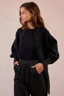 Molly Bracken Cárdigan de manga larga abullonada Negro Discount