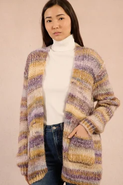 Molly Bracken Cárdigan de mujer de manga larga estampado rayas Multicolor