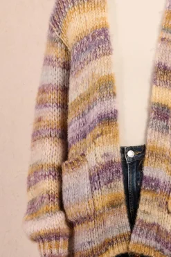 Molly Bracken Cárdigan de mujer de manga larga estampado rayas Multicolor