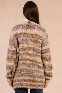 Molly Bracken Cárdigan de mujer de manga larga estampado rayas Multicolor