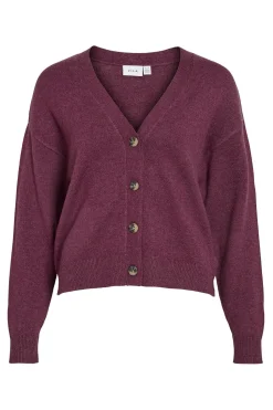 Vila Cárdigan de punto abotonado con viscosa Granate Best
