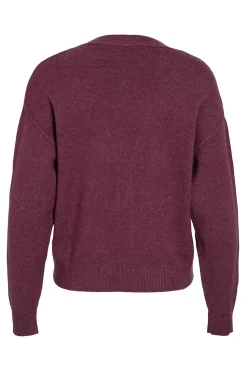 Vila Cárdigan de punto abotonado con viscosa Granate Best