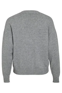 Vila Cárdigan de punto abotonado con viscosa Gris Online