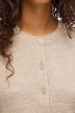 Vila Cárdigan de punto abotonado Beige Discount