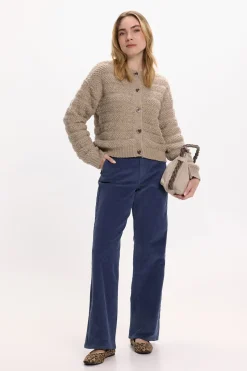 Vila Cárdigan de punto abotonado con lana Marr&oacute;n Clearance