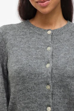 Vila Cárdigan de punto abotonado Gris Hot