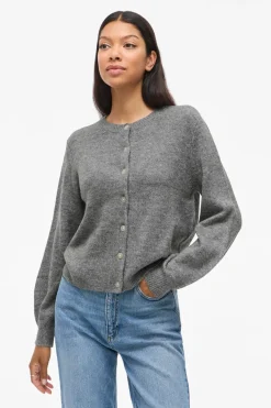 Vila Cárdigan de punto abotonado Gris Hot