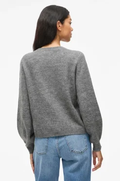 Vila Cárdigan de punto abotonado Gris Hot