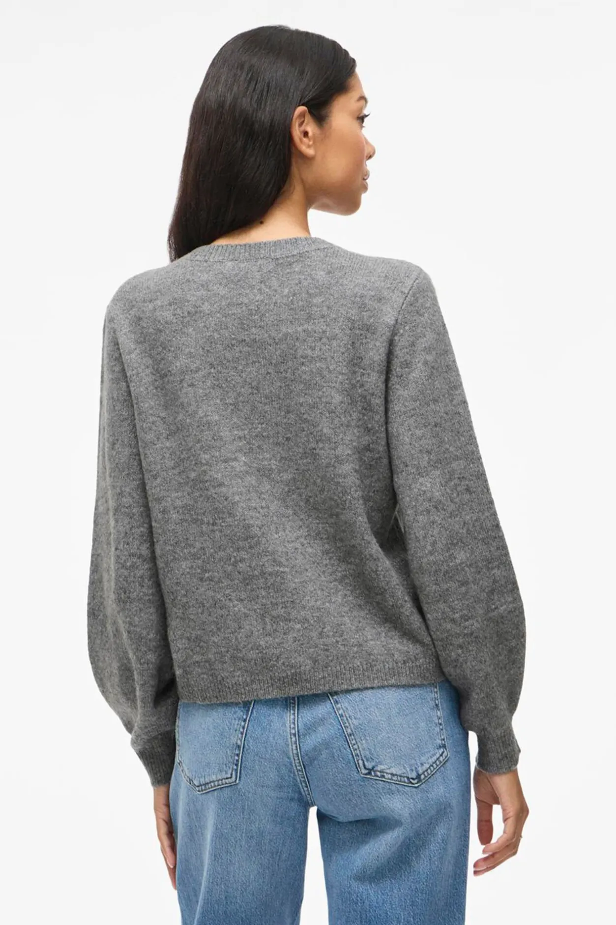 Vila Cárdigan de punto abotonado Gris Hot