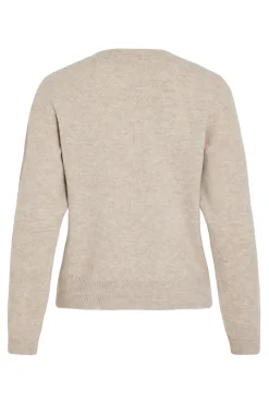 Vila Cárdigan de punto abotonado Beige Hot