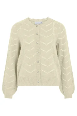 Vila Cárdigan de punto con calados Marfil Clearance