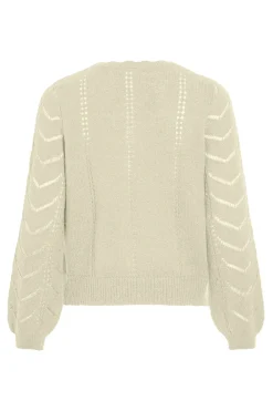 Vila Cárdigan de punto con calados Marfil Clearance