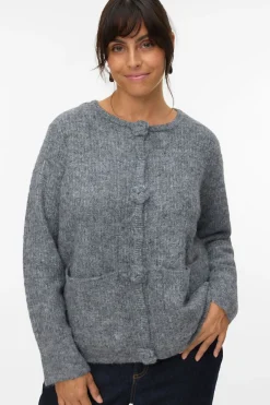 Vero Moda Curve Cárdigan de punto Curve Gris New