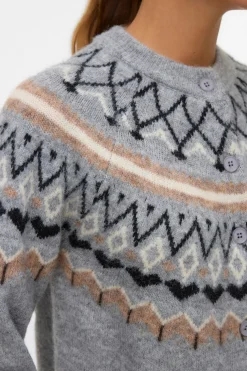 Vero Moda Cárdigan de punto greca Gris Sale