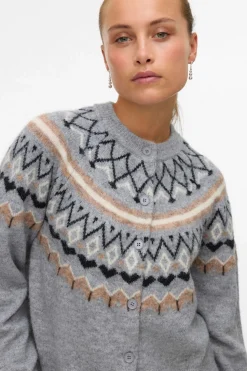 Vero Moda Cárdigan de punto greca Gris Sale