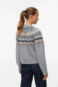 Vero Moda Cárdigan de punto greca Gris Sale