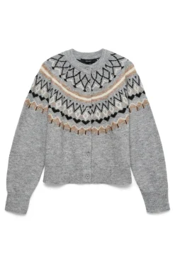 Vero Moda Cárdigan de punto greca Gris Sale