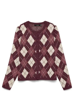 Vero Moda Cárdigan de punto rombos Morado Best