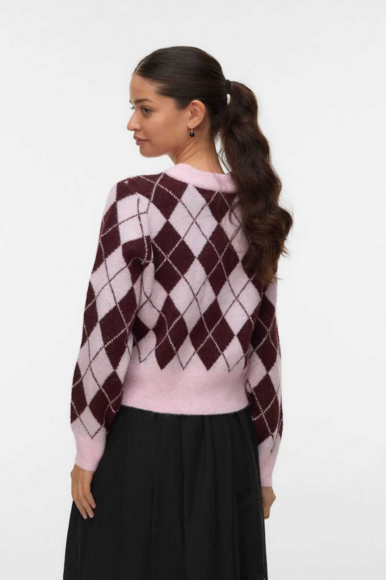 Vero Moda Cárdigan estampado rombos Rosa Outlet