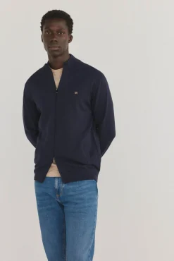 Pedro del Hierro Cárdigan fino algodón premium cremallera Azul Discount