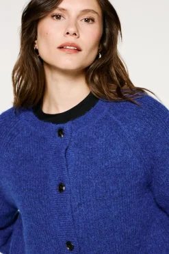 Selected Cárdigan lana y alpaca. Azul Best