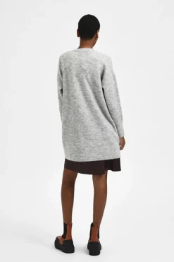 Selected Cárdigan largo de alpaca Gris New