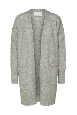 Selected Cárdigan largo de alpaca Gris New