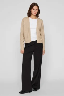 Vila Cárdigan largo de punto con viscosa Marr&oacute;n Sale