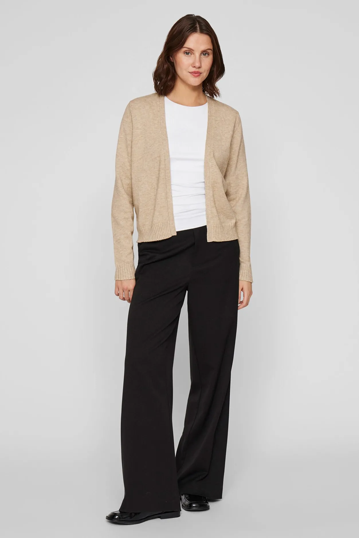 Vila Cárdigan largo de punto con viscosa Marrón Sale