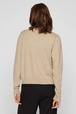 Vila Cárdigan largo de punto con viscosa Marrón Sale