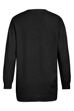 Vila Cárdigan largo de punto con viscosa Negro Outlet